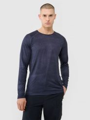 4F Longsleeve rowerowy szybkoschnący męski - czarny M. Czarne koszulki sportowe męskie 4f, l, bez wzorów, z dzianiny, klasyczne, bez kołnierzyka. W wyprzedaży za 119.99 zł.