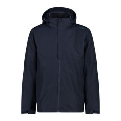 Wodoodporna kurtka 3 w 1 CMP. Czarne kurtki męskie CMP, bez wzorów, z polaru, bez kaptura. Za 580.90 zł.
