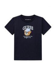 Guess T-Shirt N6YI13 K3801 Granatowy Regular Fit. Niebieskie t-shirty dla chłopców Guess, z aplikacjami, z bawełny, bez ramiączek. Za 74.99 zł.