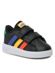 Adidas Sneakersy Grand Court Lifestyle Hook and Loop Shoes HP8918 Czarny. Czarne buty sportowe dziewczęce Adidas, bez wzorów, z syntetyku, bez zapięcia. Za 129.99 zł.
