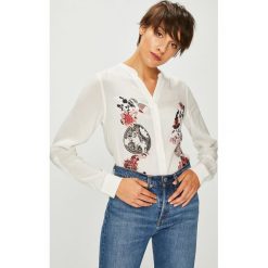 Desigual - Koszula. Szare koszule damskie Desigual, z nadrukiem, z tkaniny, casualowe, ze stójką, z długim rękawem. Za 299.90 zł.