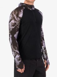 Bluza z kapturem Mons Royale Temple Merino Long Sleeve Hood. Czarne bluzki z długim rękawem męskie Mons Royale, m, bez wzorów, z elastanu, z kapturem. Za 544.49 zł.