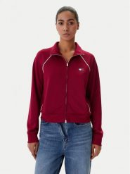 Tommy Jeans Bluza Badge DW0DW21930 Bordowy Regular Fit. Czerwone bluzy damskie Tommy Jeans, xl, bez wzorów, z jeansu, bez kaptura. Za 529.99 zł.