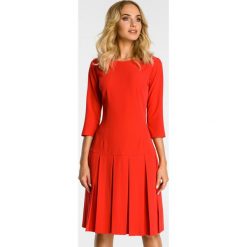 Sukienka z kontrafałdą moe336. Czerwone sukienki dla dziewczynek MOE, eleganckie, z krótkim rękawem. Za 159.90 zł.