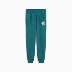 Spodnie dresowe chłopięce Puma MID90S TR turkusowe 69174741 rozmiar 164. Niebieskie spodnie sportowe dla chłopców Puma, bez wzorów, z bawełny, eleganckie, trekkingowe. Za 127.15 zł.