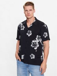 Lindbergh Koszula 30-203425 Czarny Relaxed Fit. Czarne koszule męskie Lindbergh, l, bez wzorów, z wiskozy, bez kołnierzyka, bez ramiączek. Za 229.99 zł.
