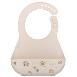 Śliniak silikonowy z kieszonką mio sunshine & rainbow 108034565245. Śliniaki dla dzieci Mepal, bez wzorów, z materiału. W wyprzedaży za 61.90 zł.