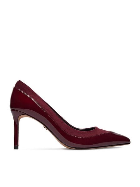 Nine West Szpilki CEO-CD26-009-1 Bordowy. Czerwone szpilki damskie Nine West, bez wzorów, bez obcasa, bez zapięcia. Za 249.99 zł.
