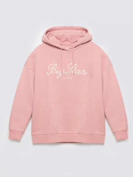 Bluza damska z kapturem różowa Raisa 601. Czerwone bluzy damskie Big Star, l, bez wzorów, z dzianiny, z kapturem. W wyprzedaży za 199.99 zł.
