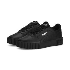 Młodzieżowe sneakersy Carina 2.0 PUMA Black Silver Metallic metallic. Czarna obuwie sportowe damskie Puma, bez wzorów, z gumy, trekkingowe. W wyprzedaży za 189.00 zł.