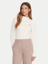 Guess Bluzka V5BP10 KCBF1 Écru Slim Fit. Bluzki damskie Guess, l, z aplikacjami, z bawełny, bez kołnierzyka, bez ramiączek. Za 149.99 zł.