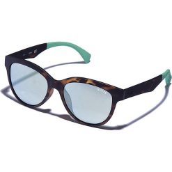 Męskie okulary przeciwsłoneczne w kolorze brązowo-niebieskim. Brązowe okulary przeciwsłoneczne męskie marki Guess. W wyprzedaży za 150.95 zł.