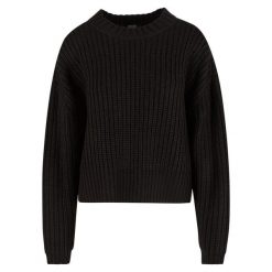 Damski sweter oversize Urban Classics Wide Basic. Czarne swetry damskie Urban Classics, na zimę, bez wzorów, bez kołnierzyka, bez ramiączek, bez kaptura. Za 175.50 zł.
