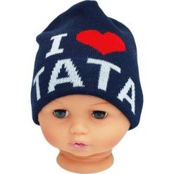 Czapka niemowlęca z napisem tata CZ 160F granatowa. Czapki dla dzieci marki Proman. Za 30.75 zł.