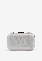 Srebrna Brokatowa Torebka Typu Kopertówka Nerivine. Szare kopertówki damskie Renee, bez wzorów, z jeansu, eleganckie, na ramię, bez dodatków. Za 74.99 zł.