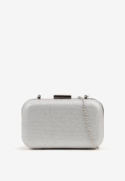 Srebrna Torebka Kopertówka Ozdobiona Brokatem Nerionea. Szare kopertówki damskie Born2be, bez wzorów, eleganckie, na ramię, małe, bez dodatków. Za 69.99 zł.