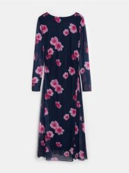 Sukienka maxi z dekoltem na plecach w kwiaty - wielobarwny. Sukienki damskie Sinsay, l, bez wzorów, bez kołnierzyka, bez ramiączek, maxi. Za 59.99 zł.