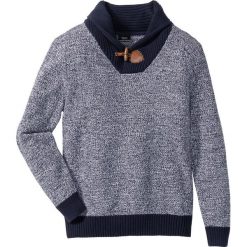 Sweter z szalowym kołnierzem Regular Fit bonprix ciemnoniebieski. Swetry przez głowę męskie marki bonprix. Za 79.99 zł.