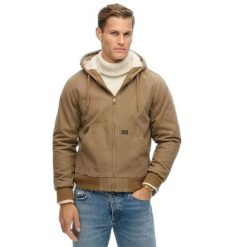 Kurtka puchowa Superdry Bomber à capuche Vintage Workwear. Brązowe kurtki męskie Superdry., m, bez wzorów, z puchu, vintage, bez kaptura. W wyprzedaży za 490.35 zł.