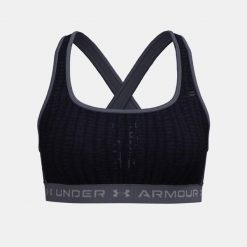 Biustonosz treningowy Under Armour Crossback Mid Print downpour. Niebieskie obuwie sportowe damskie Under Armour, bez wzorów, na fitness i siłownię. W wyprzedaży za 99.00 zł.