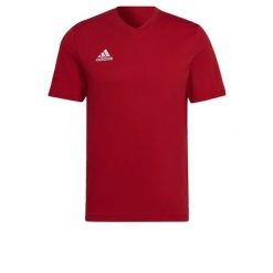 Koszulka męska adidas Entrada 22 Tee. Czerwone koszulki sportowe męskie Adidas, m, bez wzorów, z bawełny, bez kołnierzyka, bez ramiączek, do piłki nożnej. Za 75.09 zł.