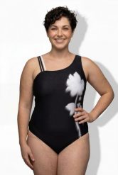 Damskie Strój kąpielowy kwiaty miękkie miseczki okrągły dekolt. Czarne kostiumy jednoczęściowe damskie Ulla Popken, plus size, bez wzorów, z elastanu, eleganckie, plus size, do pływania. Za 191.99 zł.