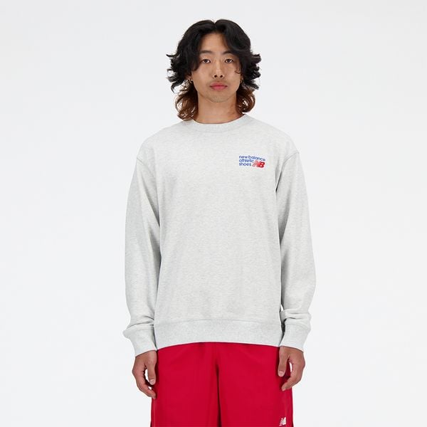 Bluza męska New Balance MT41547AHH – szara. Szare bluzy męskie New Balance, m, bez wzorów, z bawełny, bez kaptura. Za 359.99 zł.
