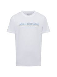 Tom Tailor Denim T-shirt Mężczyźni Bawełna biały, L. Białe t-shirty męskie Tom Tailor Denim, l, bez wzorów, z bawełny, bez kołnierzyka. Za 79.95 zł.