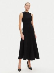 Guess Sukienka dzianinowa W5YK0S Z0241 Czarny Regular Fit. Czarne sukienki damskie Guess, s, z aplikacjami, z dzianiny, bez kołnierzyka, bez ramiączek. Za 559.99 zł.