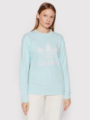 Adidas Bluza Treofil Crew HL6678 Niebieski Regular Fit. Niebieskie bluzy damskie Adidas, bez wzorów, z bawełny, bez kaptura. Za 159.99 zł.