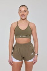 Elitarne spodenki do biegania 2 w 1 – khaki. Białe szorty sportowe damskie OOSC, s, bez wzorów, z materiału, sportowe, z podwyższonym stanem, do biegania. Za 171.99 zł.