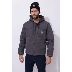 Kurtka turystyczna męska Carhartt Washed Duck Sherpa Utility ocieplana. Szare kurtki sportowe męskie Carhartt, m, bez wzorów, trekkingowe. Za 822.00 zł.