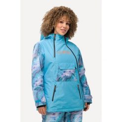 Damskie Kurtka sportowa kaptur wodoodporna dwukierunkowy zamek błyskawiczny. Niebieskie kurtki damskie Ulla Popken, plus size, bez wzorów, z materiału, bez kaptura. Za 849.99 zł.