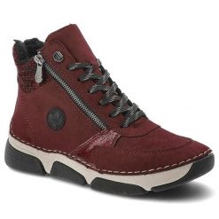 Czerwone Botki Rieker Ocieplane Buty Damskie. Czerwone kozaki damskie Rieker, bez obcasa. Za 389.00 zł.