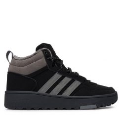 Sneakersy adidas. Czarne trampki i tenisówki chłopięce Adidas, bez wzorów, bez zapięcia. Za 239.99 zł.