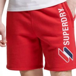 Spodenki turystyczne męskie Superdry Sl Code. Czerwone krótkie spodenki sportowe męskie Superdry., m, bez wzorów, z bawełny, trekkingowe. W wyprzedaży za 125.00 zł.