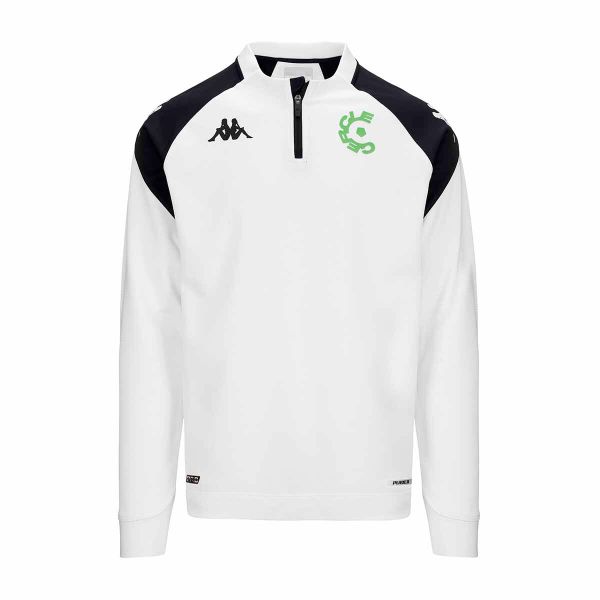 Treningowy top Cercle Bruges Ablas 2023/24. Białe bluzy męskie Kappa, bez wzorów, bez kaptura. Za 324.50 zł.