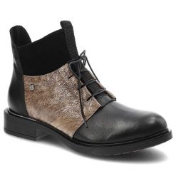 Czarne Botki Lemar Damskie Eleganckie Obuwie. Czarne botki damskie Lemar, ze skóry, eleganckie, bez obcasa, bez zapięcia. Za 269.00 zł.
