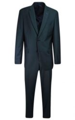 Garnitur Dwuczęściowy, Granatowy Złamany Popielem, Zapinany na Dwa Guziki, Spodnie w Kant -CASINO. Niebieskie eleganckie spodnie męskie Casino, bez wzorów, z poliesteru, biznesowe. Za 489.00 zł.