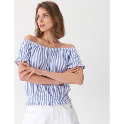 Bluzka off shoulder w paski - Granatowy. Bluzki damskie House. Za 39.99 zł.