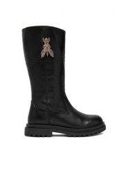 Patrizia Pepe Kozaki PPK858.31 S Czarny. Czarne buty zimowe dziewczęce Patrizia Pepe, bez wzorów, ze skóry, bez zapięcia. Za 549.99 zł.