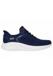 Damskie BOBS SQUAD CHAOS CURRENT MUSE Slip-On Granatowy. Białe trampki i tenisówki damskie Skechers, bez wzorów, z dzianiny, eleganckie, bez zapięcia. Za 329.99 zł.