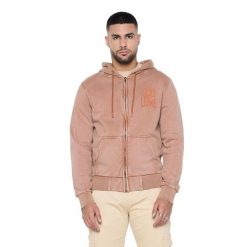 Bluza z bawełna z kaptur na co dzień na siłownię. Brązowe bluzy męskie LEONE 1947 APPAREL, bez wzorów, z bawełny, bez kaptura. W wyprzedaży za 181.87 zł.