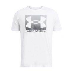 T-shirt Under Armour Boxed. Białe t-shirty męskie Under Armour, xl, bez wzorów, z materiału, eleganckie, bez kołnierzyka. Za 164.85 zł.