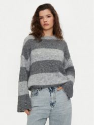Noisy May Sweter Sutton 27031244 Szary Loose Fit. Szare swetry damskie Noisy may, s, bez wzorów, z syntetyku, bez kołnierzyka, bez ramiączek, bez kaptura. Za 229.99 zł.