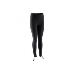 Legginsy do dynamicznej jogi. Czarne legginsy damskie DOMYOS, z elastanu. Za 99.99 zł.
