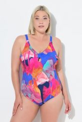Damski Strój kąpielowy ozdobny węzeł miękkie miseczki. Czerwone kostiumy jednoczęściowe damskie Ulla Popken, plus size, bez wzorów, z elastanu, plus size, do pływania. Za 239.99 zł.