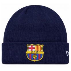 FC Barcelona x New Era czapka zimowa junior granatowa. Niebieskie czapki i kapelusze męskie FC Barcelona, na zimę, bez wzorów, z materiału. Za 129.00 zł.