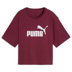 Puma Ess Krótka Koszulka Nr 1 Z Logo Na Luźnym T-Shirt Damskie. Czerwone koszulki sportowe damskie Puma, l, bez wzorów, z bawełny, bez kołnierzyka, bez ramiączek. Za 154.99 zł.