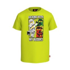 Koszulka bawełniana dziecięca LEGO Ninjago TAYLOR 123. Zielone t-shirty dla chłopców LEGO, bez wzorów, z bawełny, bez ramiączek. Za 54.99 zł.